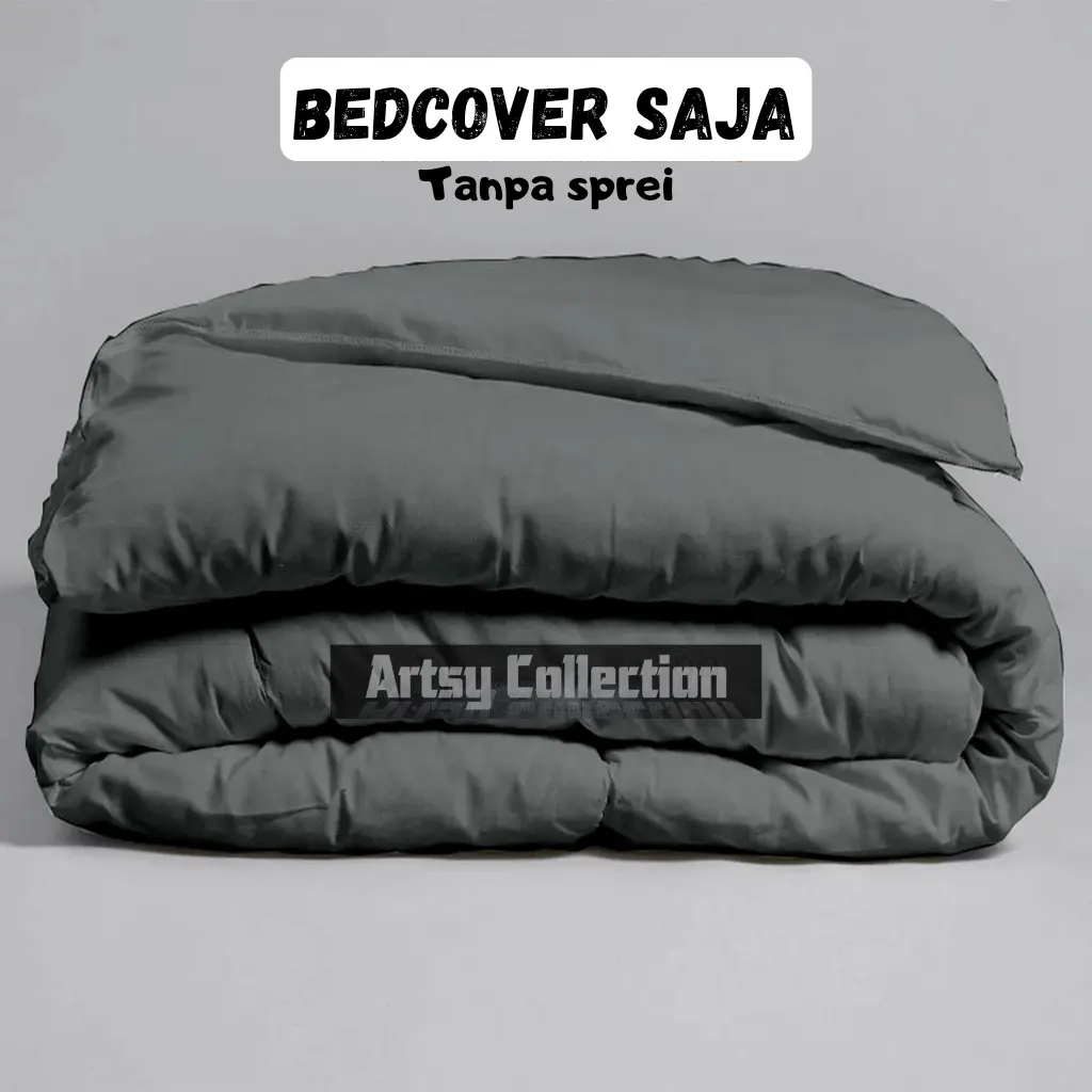 Bed Cover Only (BEDCOVER SAJA) Tanpa Sarung Bantal Guling | Bedcover Polos Aesthetic