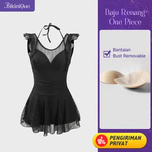 BikiniQue Pakaian Renang Wanita/One-piece Skirt Renang Gaya Korea/ Berkualitas Tinggi/Bahan Lembut/Perlindungan UV