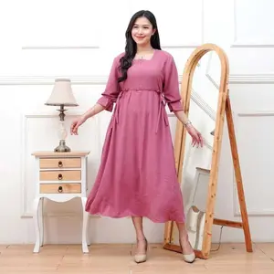 Daster Andin Resleting Depan Busui Frendly Dress Crinkle Airflow Premium Daster Terbaru 2025 Dress Santai Tali Samping