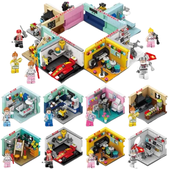 Professional Role-Playing Series Building Blocks Set: Includes Mini Figures, Interactive with Furniture, Compatible with LEG* Small Bricks