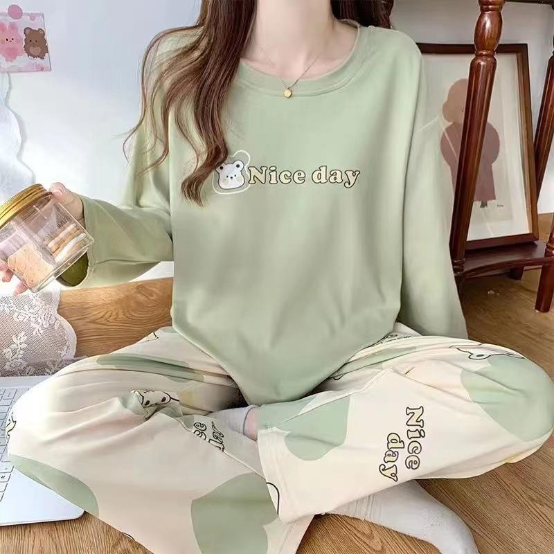 Bộ Đồ Ngủ Nữ, Hàng Mới Về, Phong Cách Mùa Thu Và Mùa Đông, Áo Chui Đầu, Dài Tay, Thiết Kế Hoạt Hình, Dáng Rộng Vừa Vặn, Thích Hợp Cho Bé Gái, Mặc Nhà, Mùa Xuân Và Mùa Thu, Bộ Đồ Ngủ Nữ, Quần Dài Tay, Bộ Đồ Ngủ 8