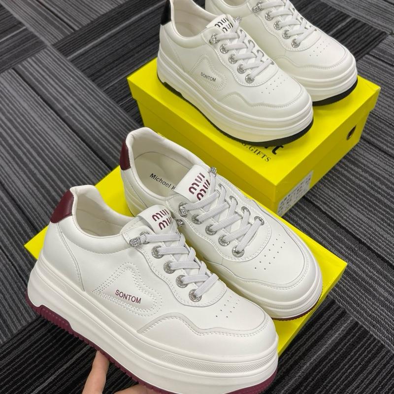  SONTOM Giày Thể Thao Siêu Nhẹ Đế 6cm Siêu êm Hàng Chuẩn Nội Địa Trung Fullbox Túi Hộp 2 Màu Đen & Đỏ Size 36-39 Dây Co Giãn Tiện Lợi 