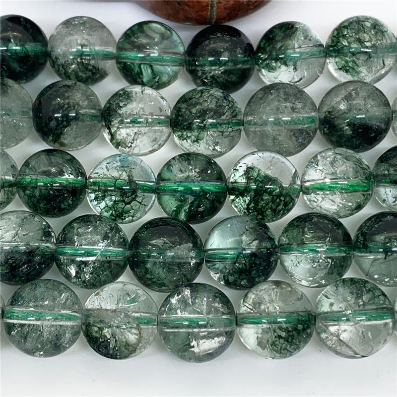 Product Introduction of Green Phantom Crystal Beads 6-12mm Round Natural Loose Stone Bead Diy Necklace 28