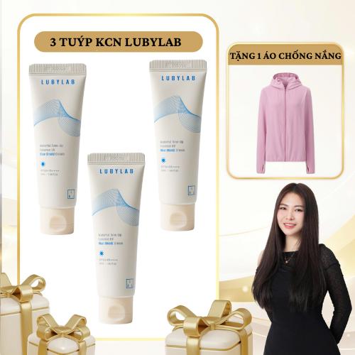 SN1732 - Combo 3 Tuýp Kem Chống Nắng Lubylab Waterfull Tone-up Essence UV Blue Shield SPF50+ PA++++ 50ml tặng 1 áo chống nắng Lubylab
