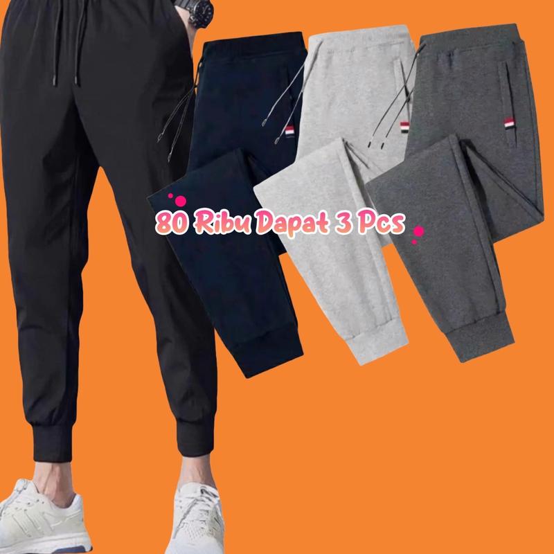 (Beli 2 Gratis 1) Paket 3 Pcs Celana Jogger Panjang Untuk Pria Dan Wanita Sport Abu joger priawanita 1