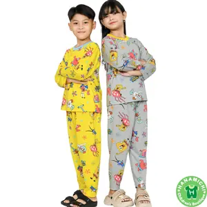 Kiminori GARY.PP Setelan Baju Anak Perempuan Lengan Panjang Celana Motif Kartun Fashion