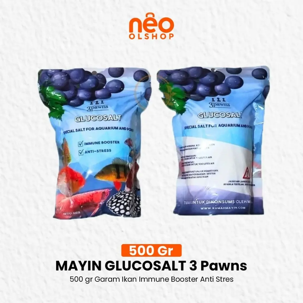 MAYIN GLUCOSALT 3 Pawns Garam Ikan Immune Booster Anti Stres - 500, 5000gr