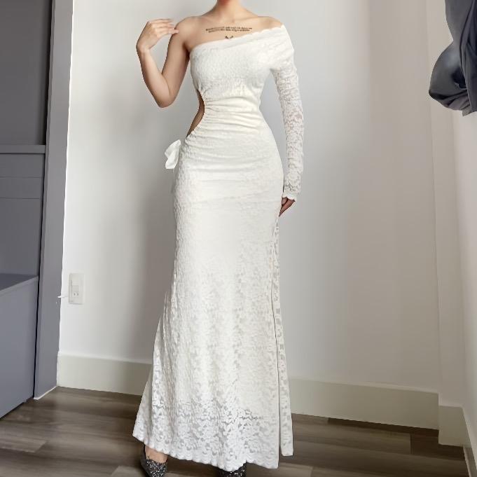  Đầm body nữ trễ vai thiết kế khoét eo siêu tôn dáng đính nơ xinh sang chảnh Lolystore dress women HL79 