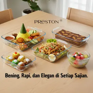 [AFF5] Loyang Kaca Borosilicate Preston Bake Serve Dish Tahan Panas 450°C Oven Safe Microwave Safe Baking Dish Square Rectangular Loaf Oval Bowl 500ml 800ml 1500ml 1800ml Anti Retak Cocok Baking Cake Lasagna