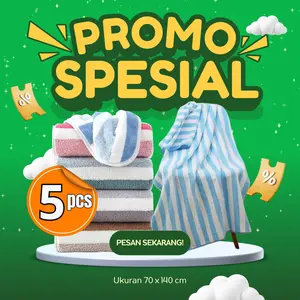 KUP - COD MURAH  5 PCS  HANDUK MANDI DEWASA MICROFIBER UK 70 x 140 CM COCOK UNTUK kado atau Hadiah