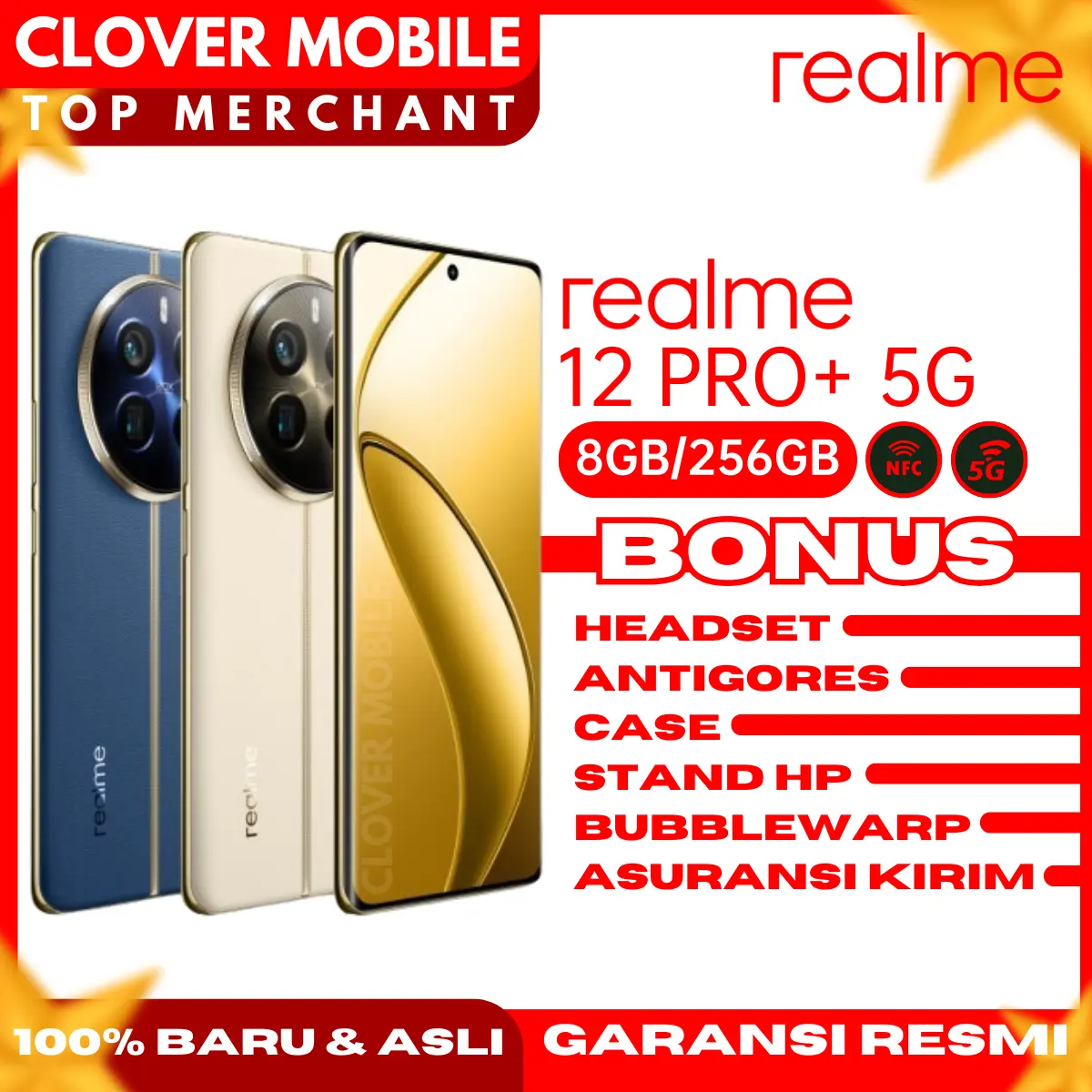 HP REALME 12 PRO PLUS 5G 12GB/512GB 8GB/256GB - Garansi Resmi 1 Tahun