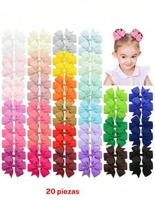 Paquete de 20 piezas de pinzas para el cabello con forma de mariposa, lindas y aleatorias; accesorios coloridos para uso diario, vacaciones y fiestas; ideal para San Valentín.