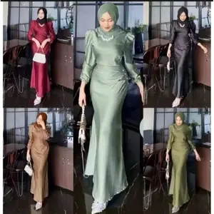 Elora Dress Satin Silk Premium Baju Fashion Wanita Kondangan Wisuda Couple Muslimah Gamis Lebaran Bridesmaid Wedding Pesta Slim Body Fit Kekinian Duyung Mermaid Terbaru 2024 Panjang