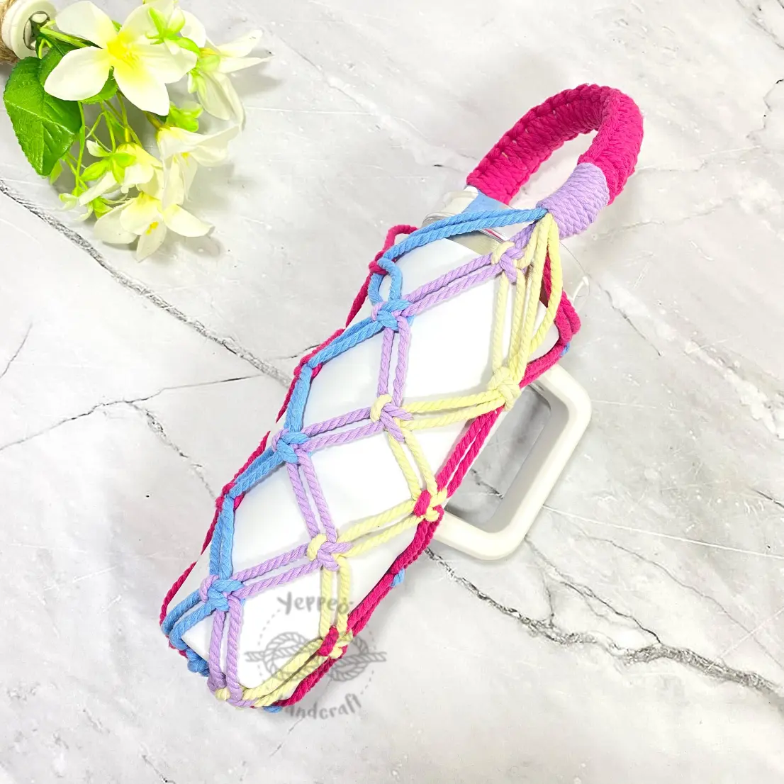 STRAP BOTOL ADA GAGANG NYA Macrame Bottle Strap Tas Tumbler Macrame Macrame Tumbler Holder