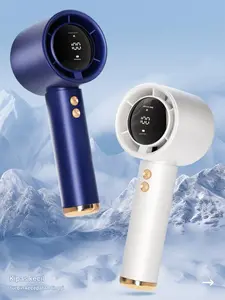 Kipas Mini Portable USB Digital Handheld Small Fan LED Digital Display Power  Level