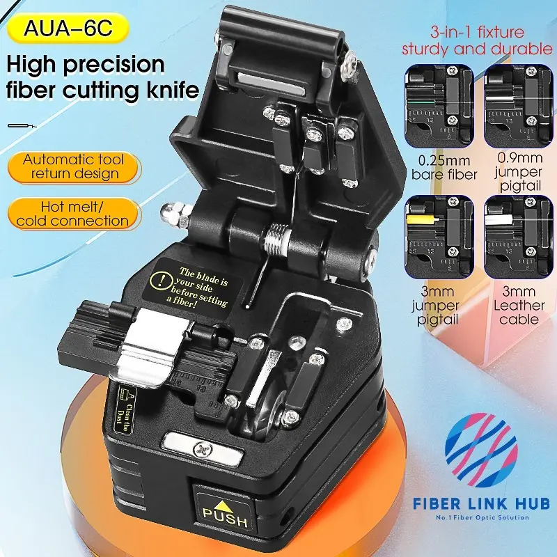 Fiber Cleaver Premium High Precision AUA-6C Alat Pemotong Fiber Optic FO Optical Fiber