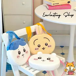 Chiikawa Plush Crossbody Shoulder Bag Miniso Tas Kecil Anak Hachiware Usagi Chikawa Cikawa Chiikuwa Cikuwa Manga Anime Animasi Gift Hadiah Costume Kostum Kartun Cartoon Koleksi Collection Plush Doll