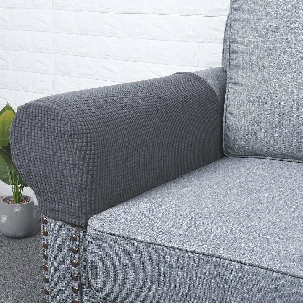 2PCS Furniture Armrest Covers Stretchy Sofa Couch Arm