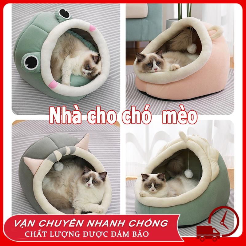 Nhà cho mèo Nhà cho chó Giường Mèo Êm Ái Có Vành Tai Kèm Cục Bông Tròn Đồ Chơi…