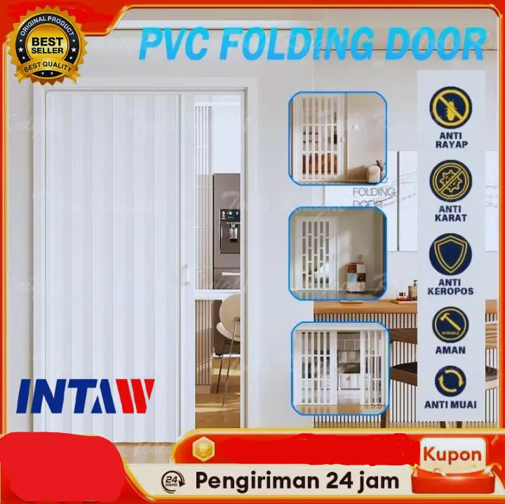 FLASH SALE / PINTU LIPAT PVC POLOS TANPA KACA  /PINTU GESER PVC MURAH  PVC FLOODING DOOR / PINTU PENYEKAT RUANGAN