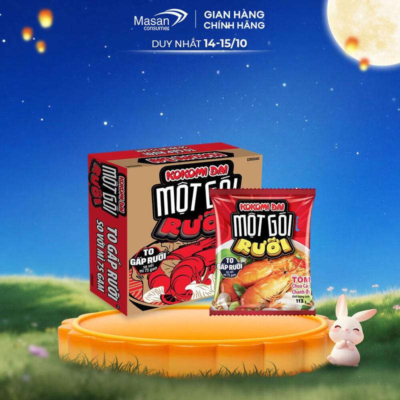[Date 9/10] Thùng Mì Kokomi Đại một gói rưỡi Tôm chua cay MN 30gói x 113gr