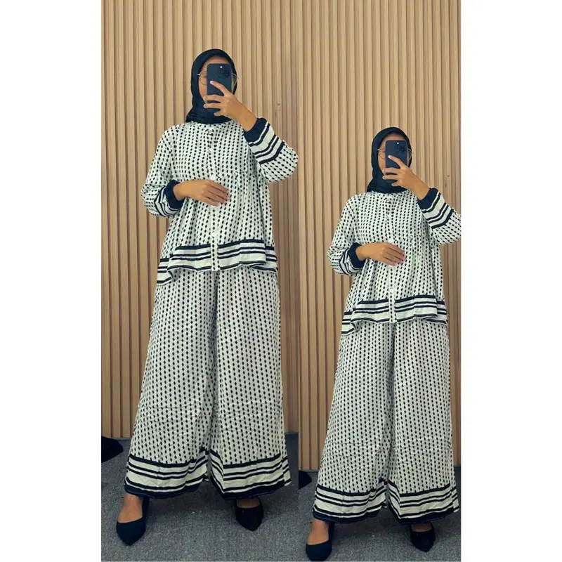 Setelan Wanita Cantika Motif Bunga Ld 110Cm Setelan Bahan Rayon Premium | Setelan Celana Kulot | Setelan Wanita Sablon Motif | Setcel Kemeja | Set Busui 8