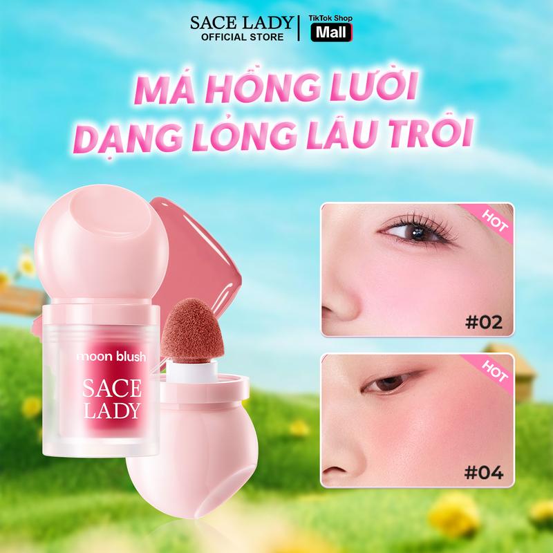 COD Phấn má hồng SACE LADY dưỡng ẩm và chống nước lâu trôi 3,8g