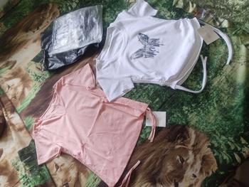 Product Review of Kaos Serut Grafis Kupu-kupu Pendek Wanita from S**7 2