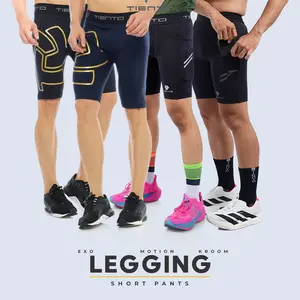 Tiento Baselayer Leging Celana Pendek Ketat Olahraga Pria Legging Sport Short Pants EXO Series