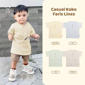 Minieclub Casual Koko Anak faris Lines Fashion Anak Laki-Laki
