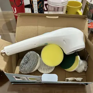 Sikat Pembersih Listrik Tanpa Kabel Genggam 5-in-1 Sikat Pembersih Tahan Air Sepenuhnya Otomatis untuk Penggunaan di Rumah