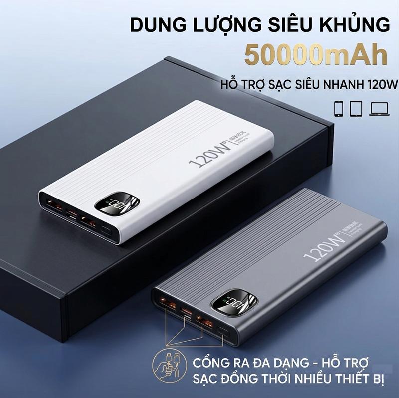 【COD】 Ngân hàng điện sạc siêu nhanh 20000mAh 50000mAh Công suất lớn siêu mỏng…