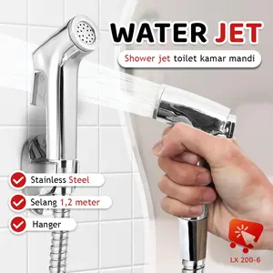 [KLIKIN.AJA] Water Shower Jet Kamar Mandi Stainless Steel Set Dengan Selang 120 cm Keawetan dan Kebersihan Optimal LX 200-6