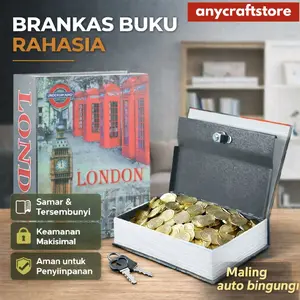 Brankas Rahasia Model Buku Dengan Kunci - Pengaman Penyimpanan