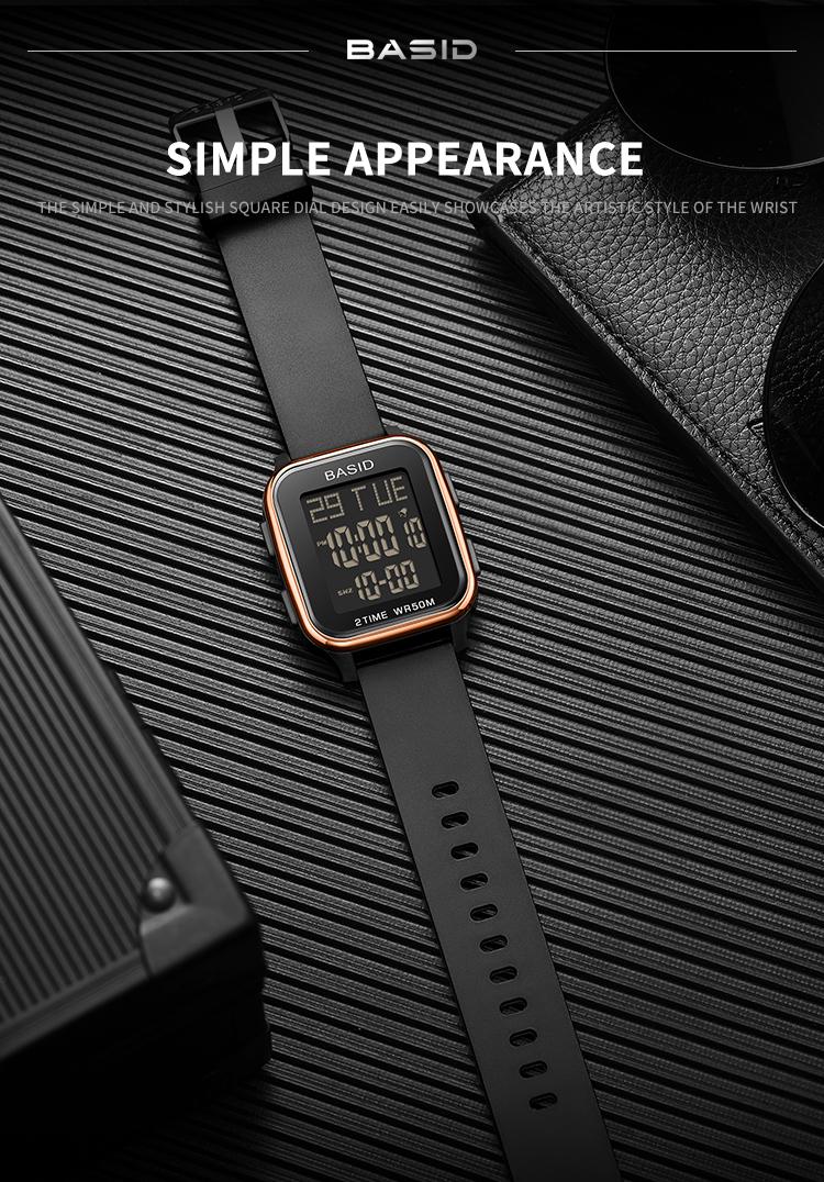 BASID Jam Tangan Pria Wanita DigitalChronograph Sport Watch Dual Time ...