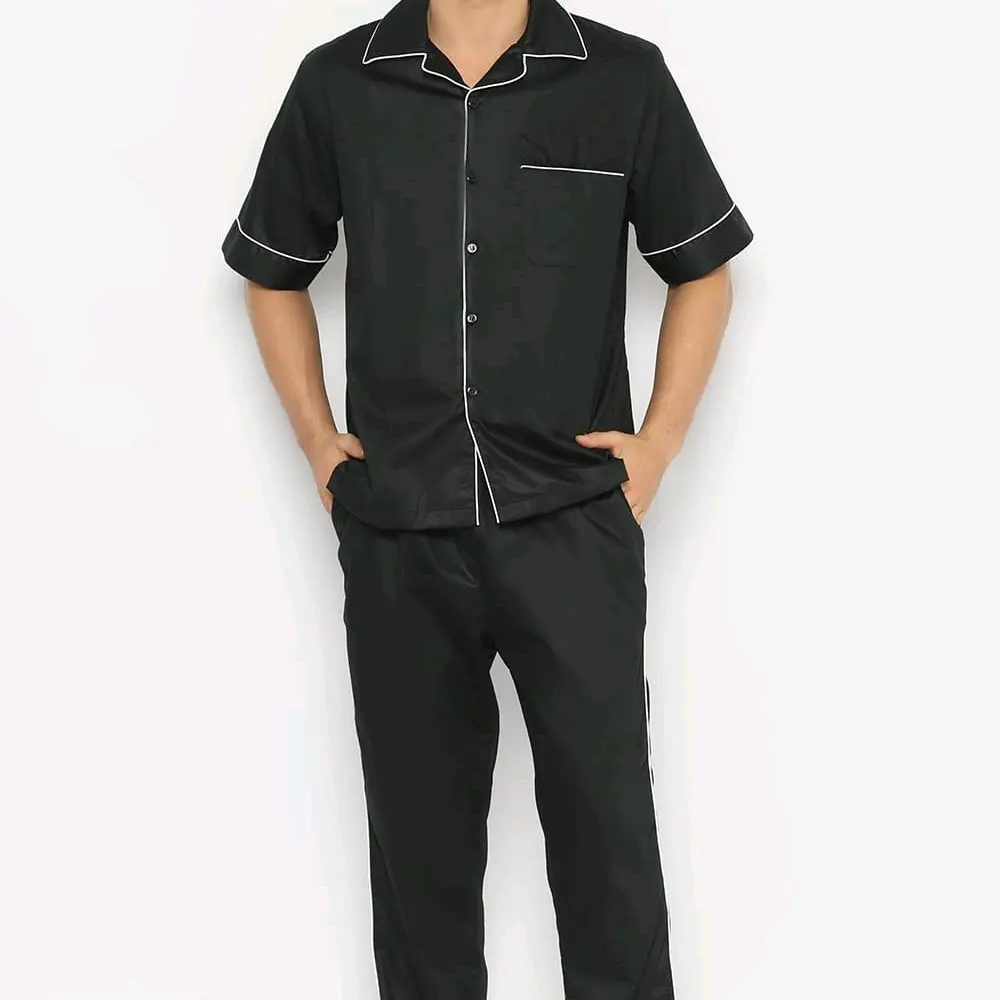 MAN piyamas plain hitam bajutidur pajamas sleepwear