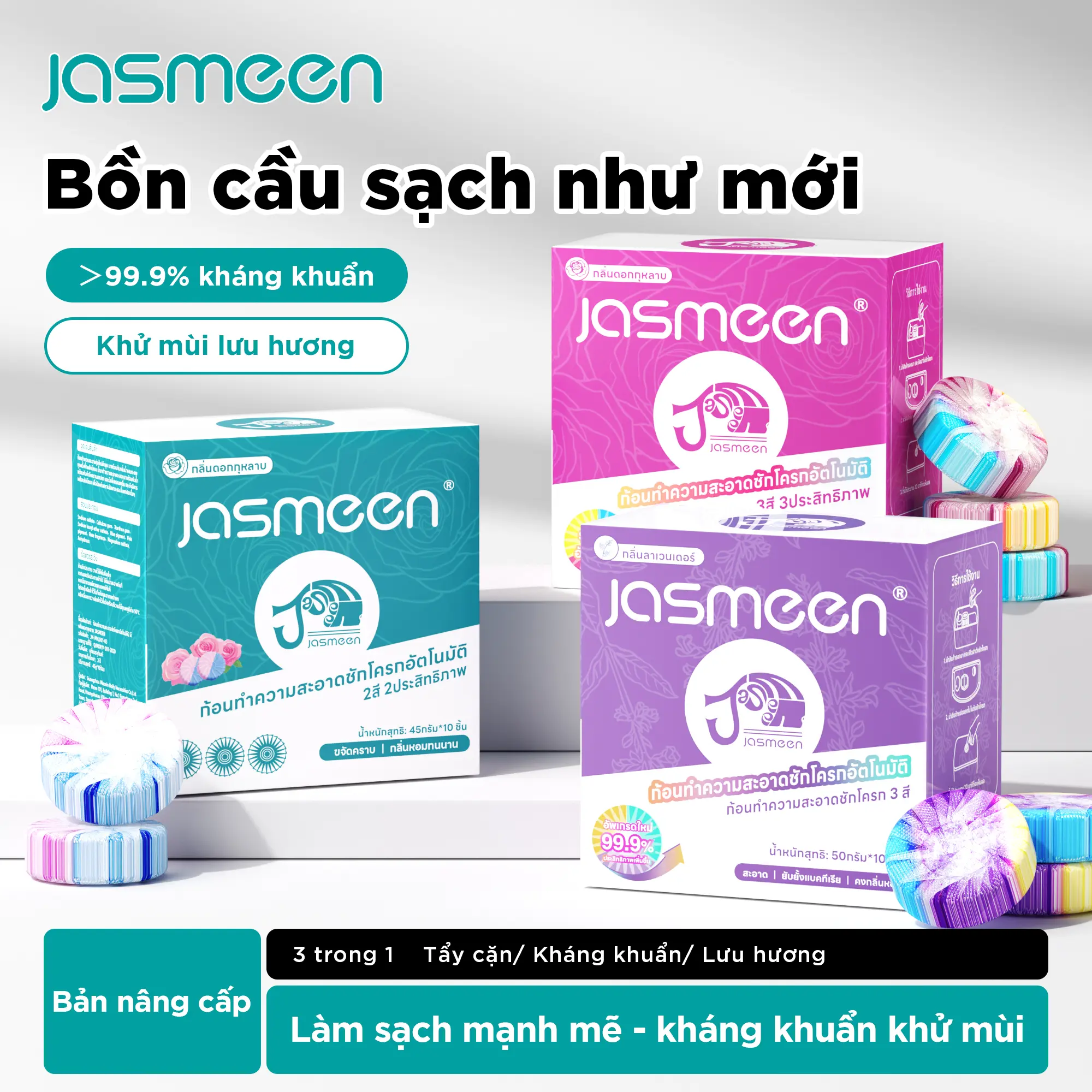 [KOL-Viên sạch bồn cầu 2-3 màu]-sạch khuẩn thơm mát- làm sạch sâu mảng bám-vết ố vàng,-khử trùng- khử mùi diệt vi khuẩn toilet thế hệ mới-viên thả bồn vệ sinh-tẩy đa năng-nước tẩy rửa bồn cầu-gel thơm bồn cầu-viên treo thơm bồn cầu