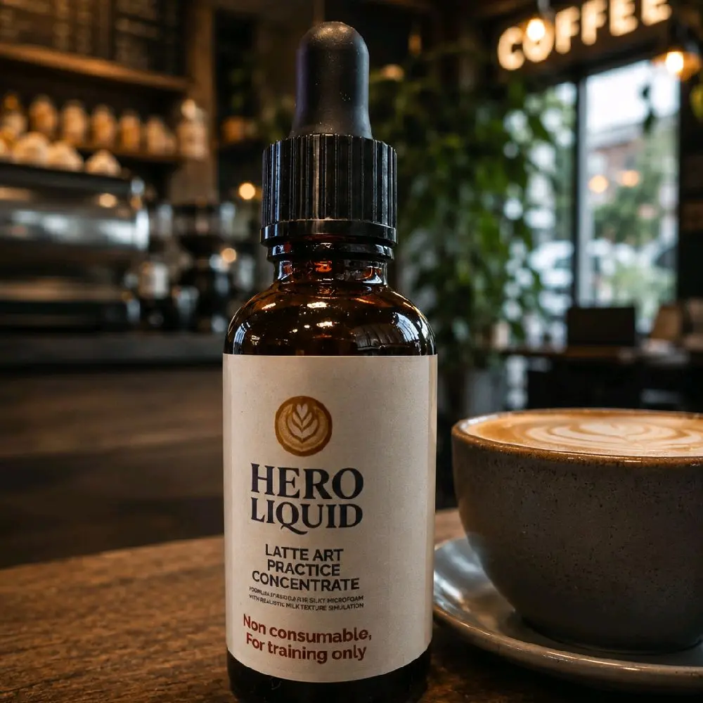 HERO Latte Art 30ml - Liquid Latihan Latte Art / Fake Milk Practice Solution (Ultra Silky & Glossy)