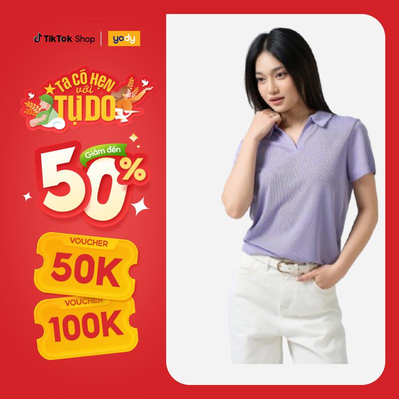 YODY Áo Polo Dệt Họa Tiết Trẻ Trung Nhẹ Nhàng Dễ Phối Đồ WCPO25S008