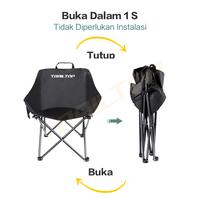Gambar [READY] TrailTop Kursi Lipat Outdoor Kain Oxford Kursi Camping Bulat Moon Kursi Pantai Lipat Portable - Hitam dari Trailtop OfficiaI Stor Kab. Tangerang 4 Tokopedia