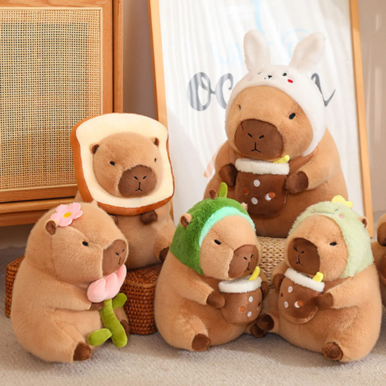 ตุ๊กตาคาปิบารา ตุ๊กตาสัตว์การ์ตูน นุ่ม ของตกแต่งบ้าน ตุ๊กตาคาปิบารา เหมาะสำหรับเป็นของขวัญวันเกิด เด็กชาย เด็กหญิง ครอบครัว และผู้ใหญ่