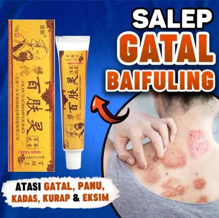 SALEP HERBAL HUATUOBAIFULING ORIGINAL ATASI  Jamur Kutu Air exsim Jerawat Kadas Kudis Cacar Rum Gatal Menahun