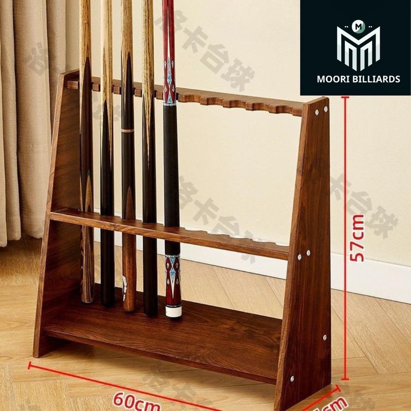 ￼Gác cơ bida 10 lỗ - Giá đỡ Cơ bi-a/Kệ để cơ bida dùng trong câu lạc bộ - Gỗ đẹp cao cấp