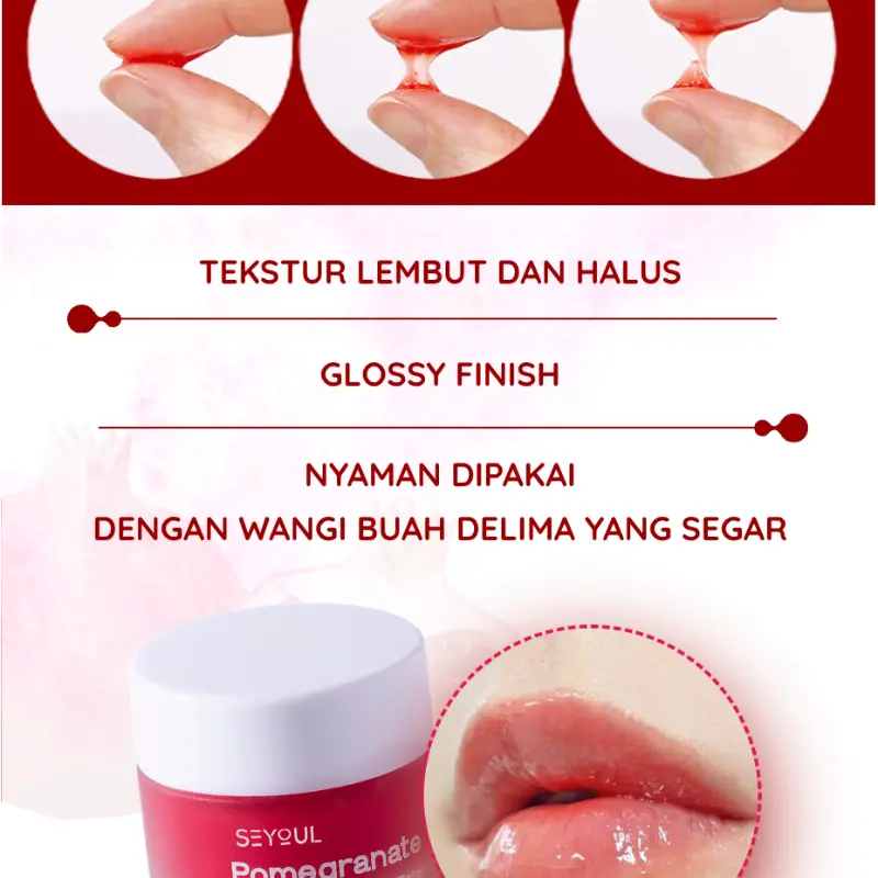 SEYOUL Pomegranate Natural Lip Balm 10g - Perawatan Bibir Tidur - Pemerah 7