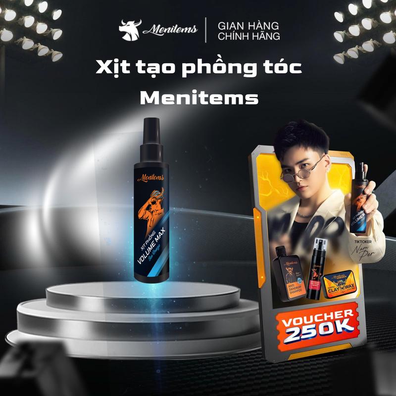 Xịt Tạo Phồng Tóc Tạo Kiểu Menitems Giúp Tạo Độ Phồng Tự Nhiên Giữ Nếp Hỗ Trợ Không Gây Bết Tóc 100ML - L1