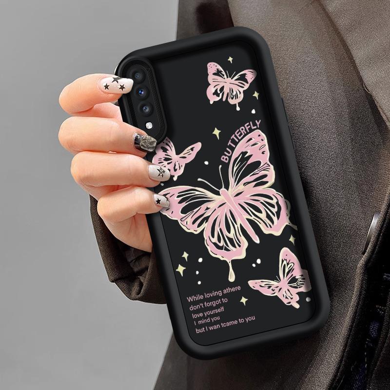 casing hp softcase butterfly simple for SAMSUNG A70 0