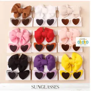 Set Bandana + Kacamata HEART IMPORT - Fashion Anak Bayi Sunglasses Kacamata Hitam UV SPF