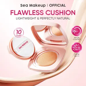 [SPECIAL PRICE] Sea Makeup Fix and Flawless Silk Cushion - Flawless Cosmetic Cushion Lightweight & Perfectly samarkan Noda Hitam Waterproof Sweatproof Velvet Matte finish High Coverage