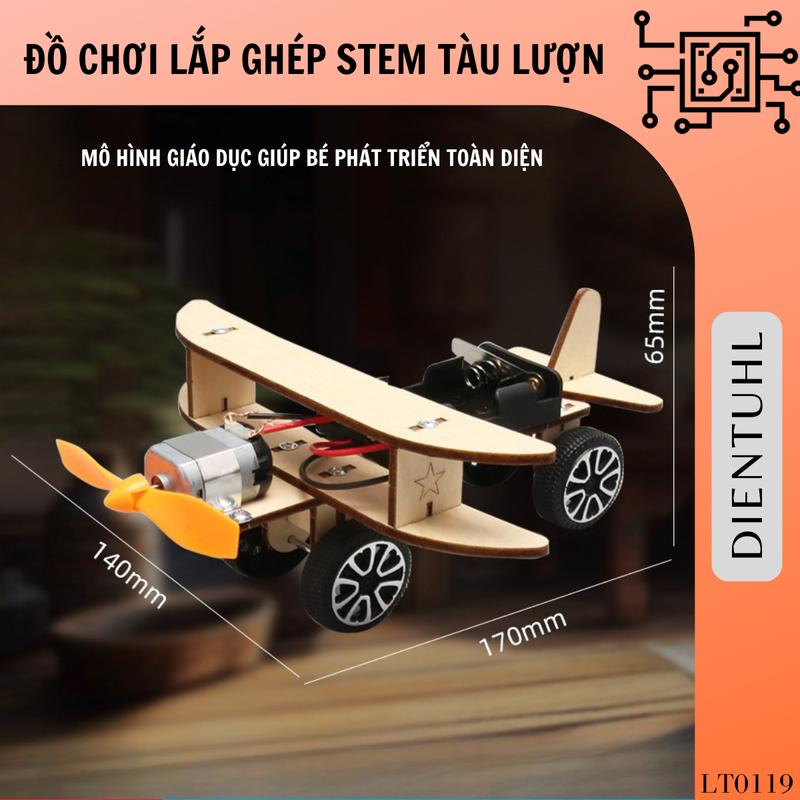 Đồ chơi trí tuệ STEM Tàu nước điện - Đồ chơi gỗ tự lắp ráp xếp hình DIY, Đồ…