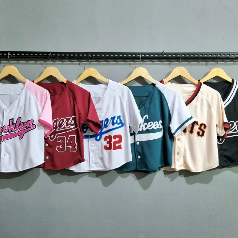 Baju Jersey Baseball CROPTOP Bahan SOFT DRYFIT INLITE Size M L XL Zumba Dance 0